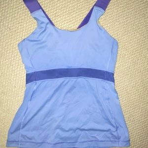 LULULEMON Blue Workout Cross-Back Tank